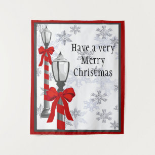 Tapiz Merry Christmas Lamp Post Tapestry