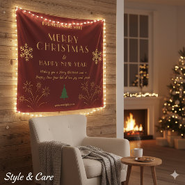 Tapiz Merry Christmas New Year Celebration Cozy Wall