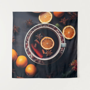 Tapiz Merry y Mulled Bebida navideña acogedora