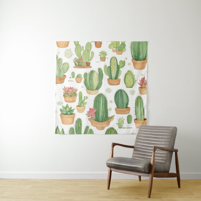 Tapiz Mexican Cactus Oasis Wallpaper (In situ)
