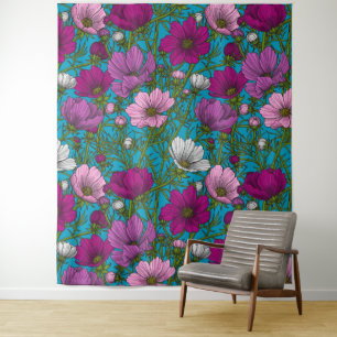 Tapiz Mezcla de cosmos en azul