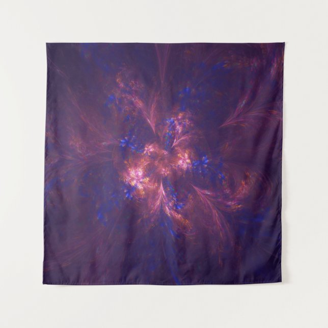 Tapiz Mezcla De Flores Abstractas, Luces Púrpura Y Azul (Anverso)