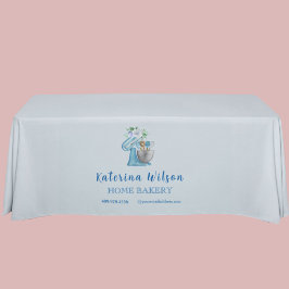 Tapiz Mezclador de Flor Azul Logotipo de Panadería Peque