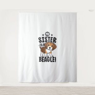Tapiz Mi Hermana Es Una Camisa Beagle Niños Beagle Chica