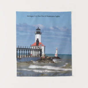 Tapiz Michigan City East Pierhead & Bkw Lights