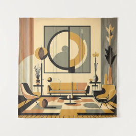 Tapiz Mid Century Interior Design Autumn Hues Livingroom