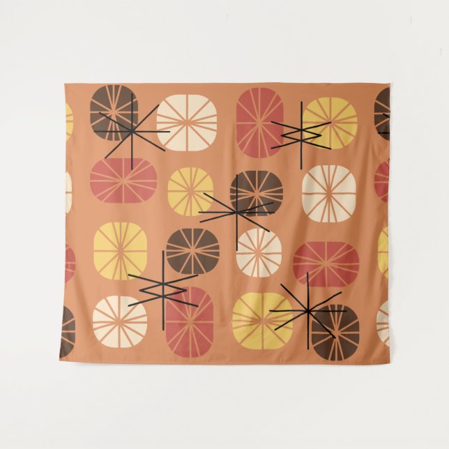 Tapiz Midcentury Pattern Oblongs Autumn Orange (Anverso (horizontal))