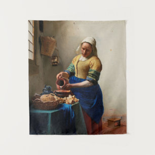 Tapiz Milkmaid Kitchen Maid por Johannes Vermeer