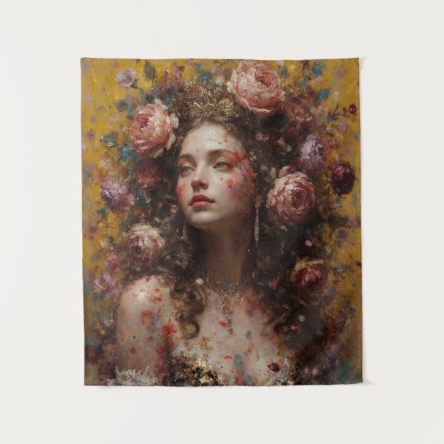 Tapiz Mini Flor de Oro – Arte de Pared (Anverso)