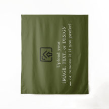 Minimal Army Green Aesthetic Hanging Wall Tapestry