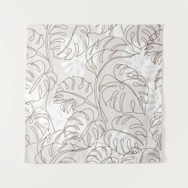 Tapiz Minimal botanical art seamless pattern. Tropical m (Anverso)