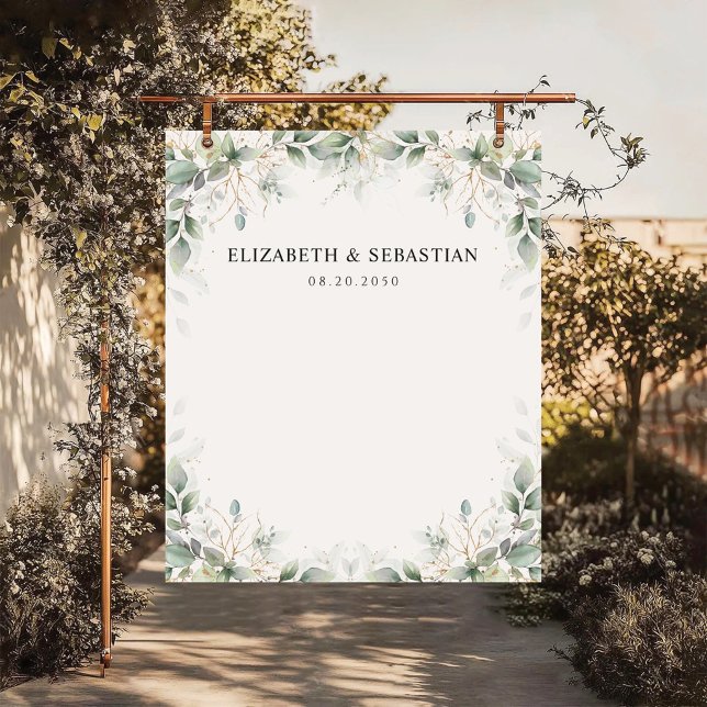 Tapiz Minimal Eucalyptus Wedding Backdrops (Subido por el creador)