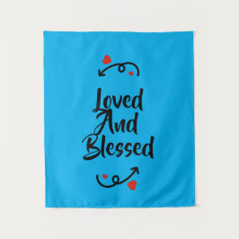 Tapiz Minimalismo blanco negro querido y bendecido