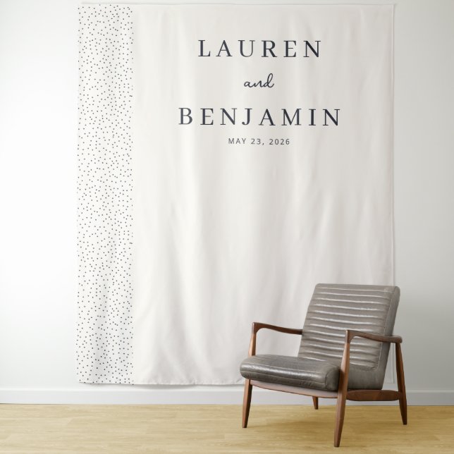 Tapiz Minimalismo sofisticado con puntos en blanco crema (In situ)