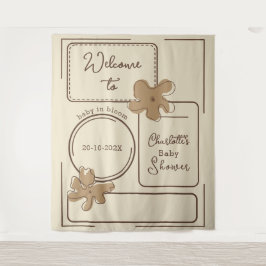 Tapiz Minimalist Style Flower Notes Baby Shower Backdrop