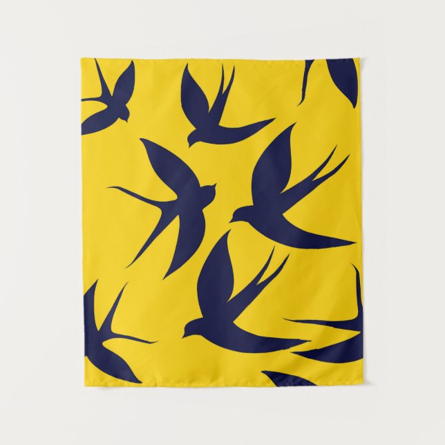 Tapiz Minimalist Swallow Small (34" x 40") Tapestry (Anverso)