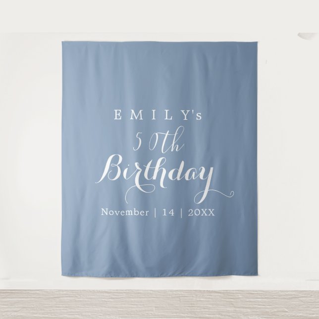 Tapiz Minimalist Typography Birthday Party Design  (Anverso)
