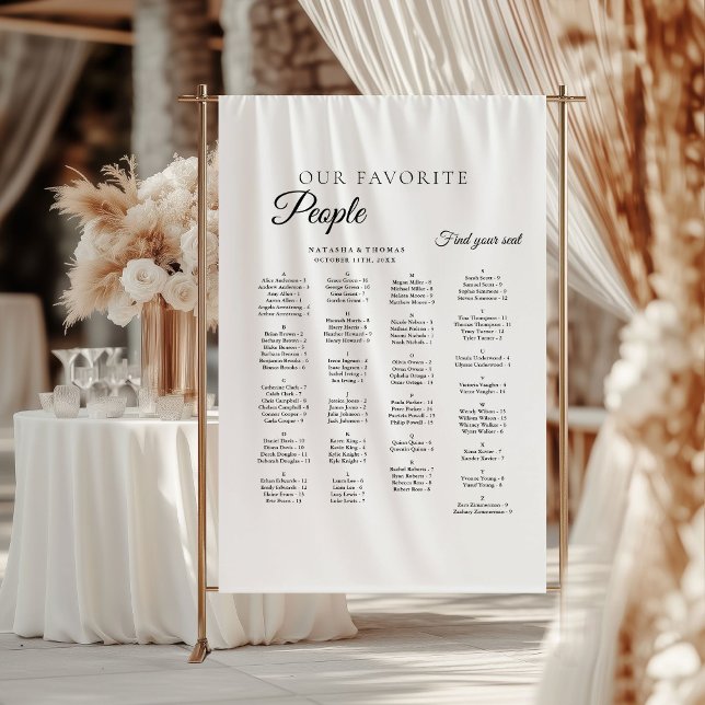 Tapiz Minimalist Wedding Alphabetical Seating Chart (Subido por el creador)