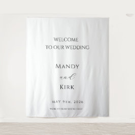 Tapiz Minimalist Wedding Welcome Sign Backdrop Banner