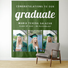 Tapiz Minimalista de Tres Fotos para Graduación | 