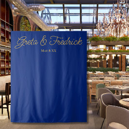 Tapiz Minimalista e incansable fondo de oro azul real