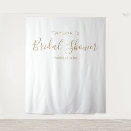 Tapiz Minimalista fondo de ducha de novia dorada