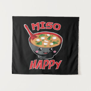 Tapiz Miso Happy Funny Food Kawaii