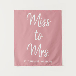 Tapiz Miss a la señora Banner Dusty Rosa Bridal Shower P