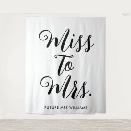 Tapiz Miss a la señora Banner Modern Bridal Shower Prop