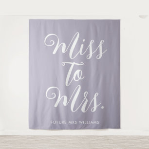 Tapiz Miss a la señora Banner Modern Bridal Shower Prop