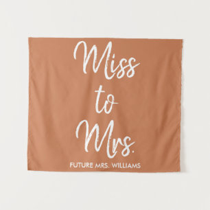 Tapiz Miss a la señora Banner Terracotta Bridal Shower P