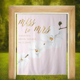 Tapiz Miss Mrs Boho White Orchid Bridal Backdrop