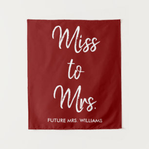 Tapiz Miss to Mrs Backdrop Maroon Bridal Shower Prop