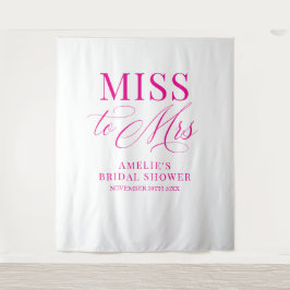 Tapiz Miss to Mrs Bridal shower elegant pink backdrop