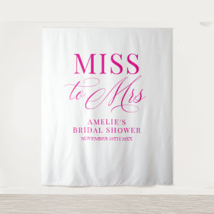 Tapiz Miss to Mrs Bridal shower elegant pink backdrop