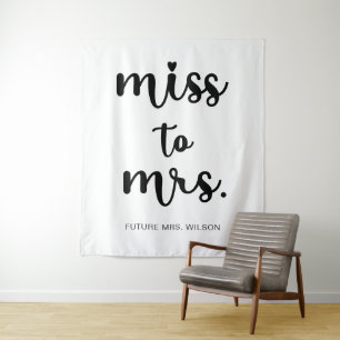 Tapiz Miss to Mrs Name Bridal Shower Photo Backdrop