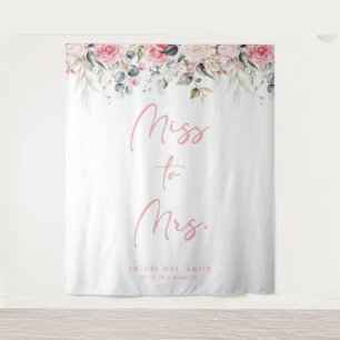 Tapiz Miss To Mrs Rubor Floral Bridal Shower