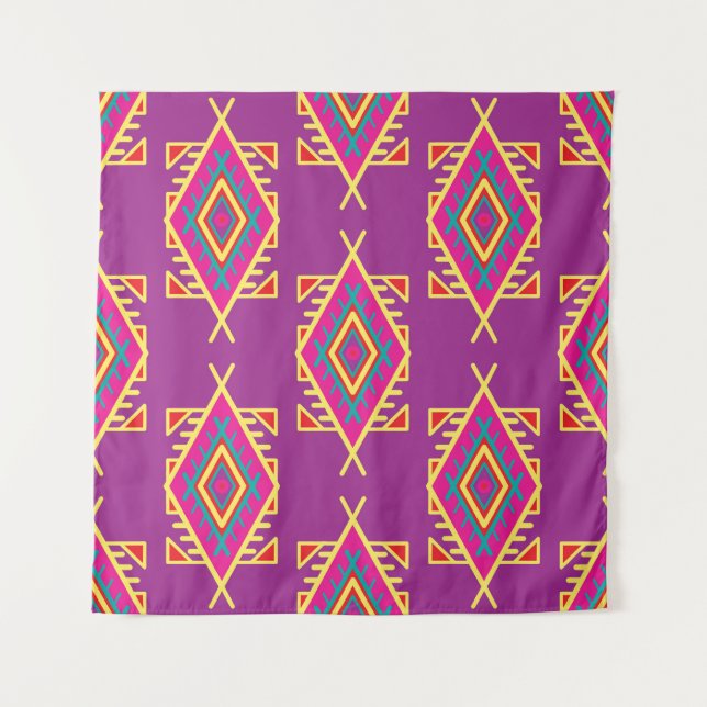 Tapiz Moda Boho: Ornamento étnico sin foco (Anverso)