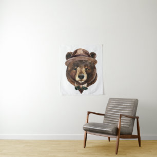 Tapiz Moda del oso de la acuarela