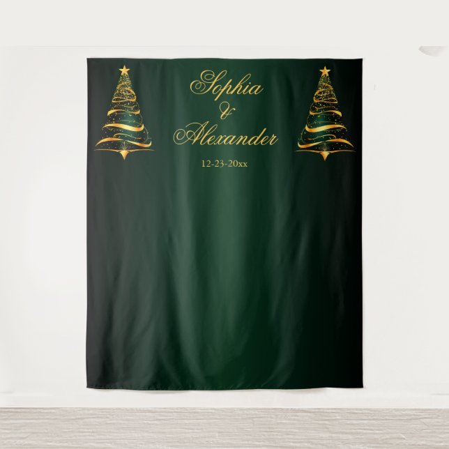 Tapiz Moda Elegante Boda de fondo de árbol de Navidad do (Anverso)