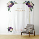 Tapiz Moda Lavender Floral Gold 18th Birthday Photo Prop<br><div class="desc">Diseño único y elegante con lavanda de moda, ramos de flores azules, acuarelas rosas, marco falso roto en oro. Utilice la herramienta Personalize para agregar su información, realice cambios para adaptarse a sus necesidades. Se puede usar para muchos eventos: cumpleaños, ducha de novia, graduación... Visita, por favor, mi colección de...</div>