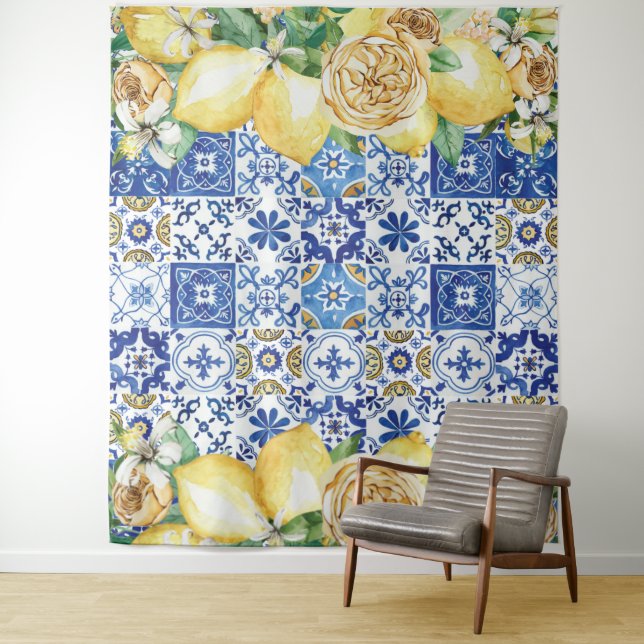 Tapiz Moda Lemon Floral Mosaicos Mediterráneos (In situ)