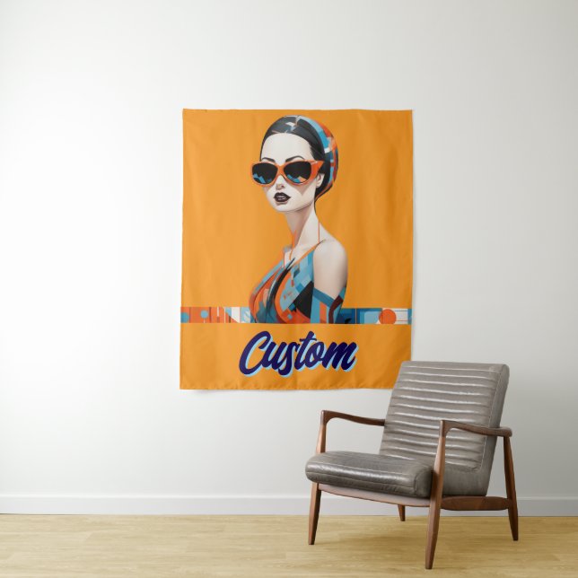 Tapiz Moda mujer moderna, elegancia geométrica (In situ)
