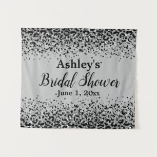 Tapiz Moda Plata Leopardo Negro Bridal Shower