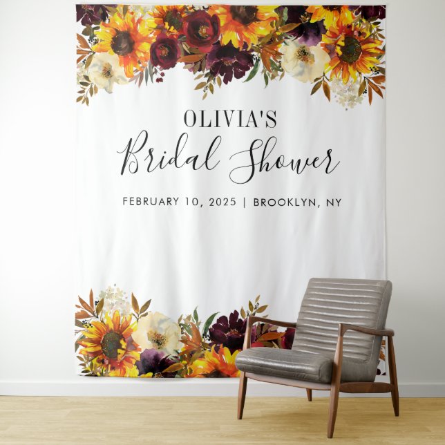 Tapiz Moda Sunflower Bridal Shower Photo Booth Fondo (In situ)