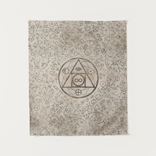 Tapiz Modelo alquímico 3 del símbolo de piedra del (Anverso)