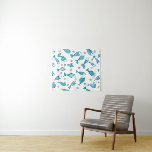 Tapiz Modelo con los pescados y las estrellas de mar