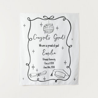 Tapiz Modern doodle Graduation Welcome Sign