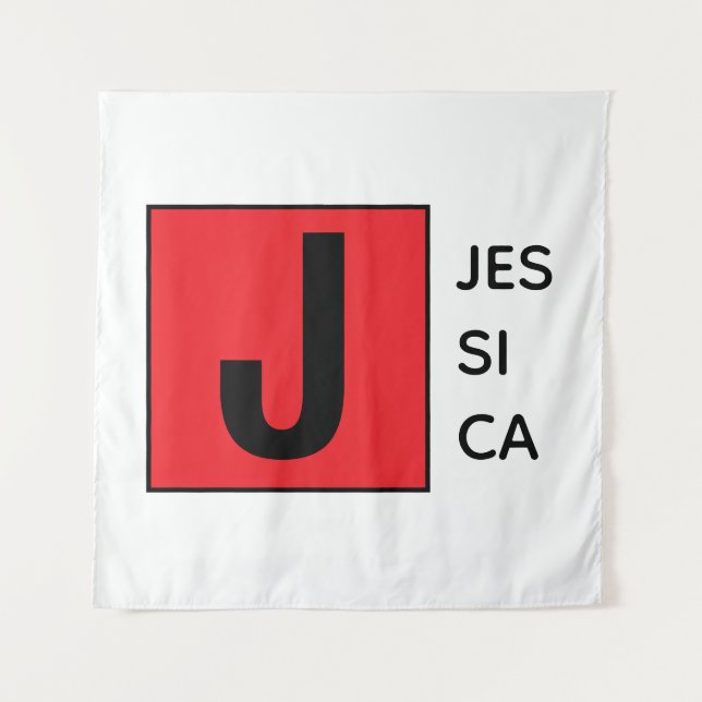 Tapiz Modern Elegant Plain Professional Name Monogram (Anverso)