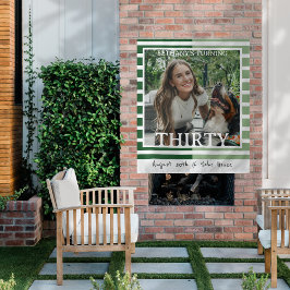 Tapiz Modern Minimalist Striped 30th Birthday Photo